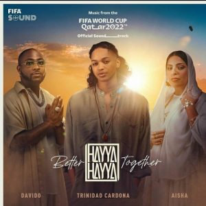 Nigerian super star, Davido features on official sound track of 2022 World Cup ‘Hayya Hayya’