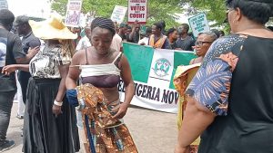 Angry women protest naked at US Embassy over 2023 election