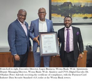 Photo Story: Wema Bank receives certificate of compliance