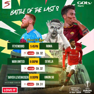Man United, Roma Chase Europa League S/Final Tickets On Gotv