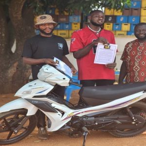 Baba Slowingz gifts a brand new Motorcycle to his Signee Opportunity Nwa Mbada