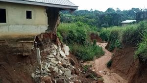 Residents panic as gully erosion pulls down 3 houses, threaten more in Abia community