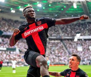 Bundesliga: Boniface fires double as Leverkusen beat Monchengladbach in derby