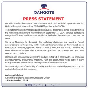 DANGOTE’S POSITION ON PRICING