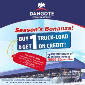 Holiday Bonanza: Dangote Reduces PMS Price to N899.50k