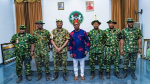 GOVERNOR SOLUDO RECEIVES GOC 82 DIVISION, MAJ. GEN OLATOYE, BOTH REAFFIRM COMMITMENT TO COLLABORATION AGAINST INSECURITY