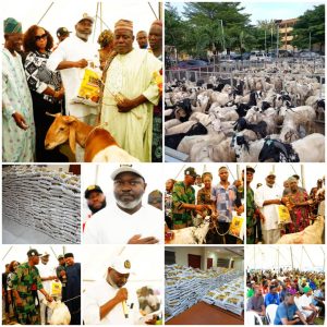 Eid-ul-Adha: Oshodi-Isolo Chairman, Oloyede Distributes Cows, Rams, Rice to Thousands of Residents