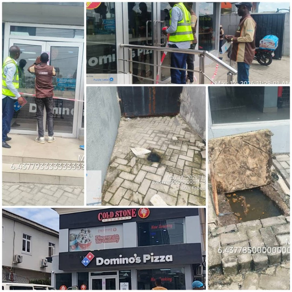 Lagos Govt Seals Dominion Pizza Over Illegal Discharge Of Untreated Sewage in Lekki