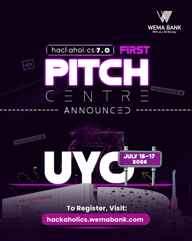 Wema Bank Announces First Pitch Centre for Hackaholics 7.0