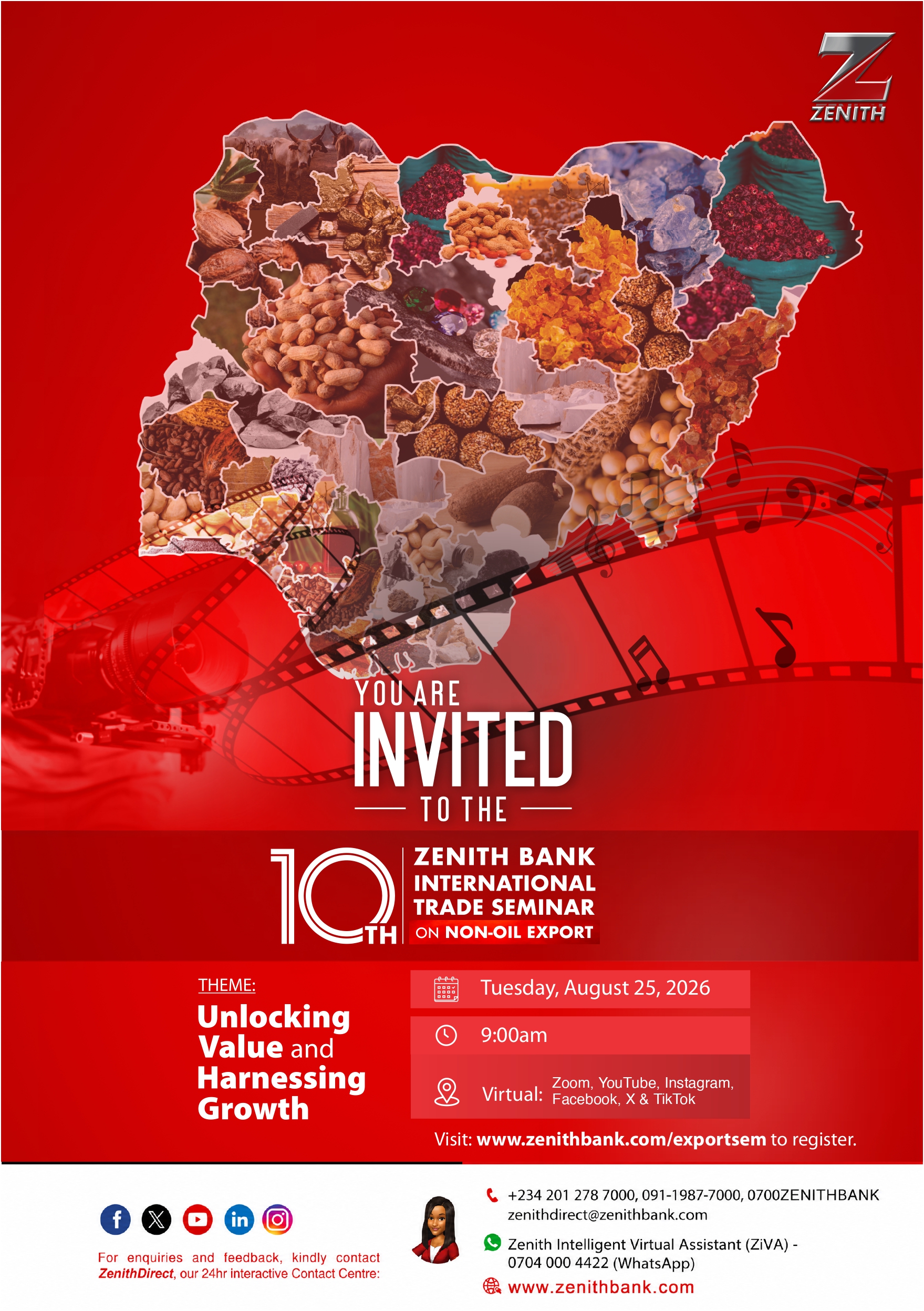 ZENITH BANK TO HOST 10TH INTERNATIONAL TRADE SEMINAR, TARGETS GROWTH IN NIGERIA’S NON-OIL EXPORTS