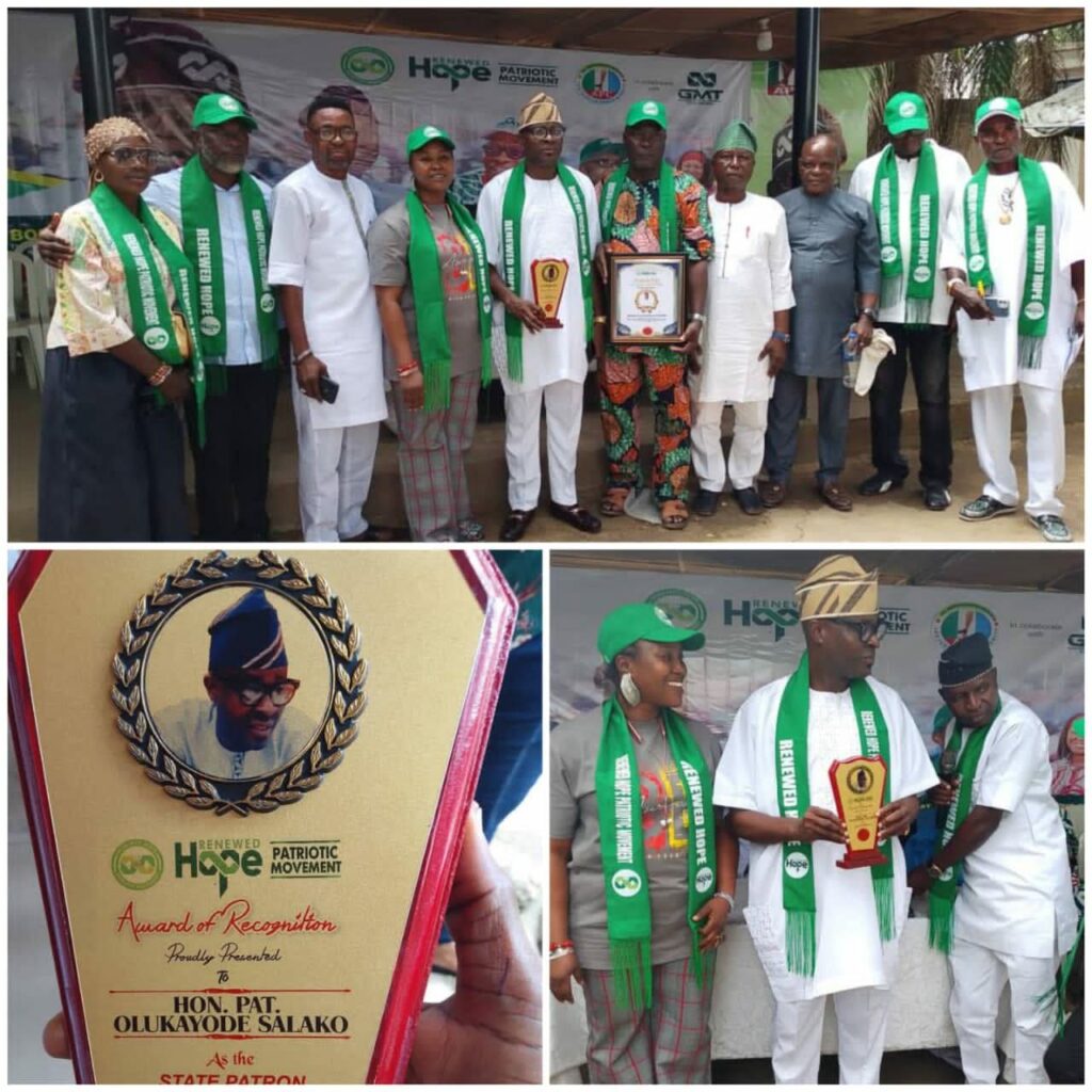 HON. SALAKO APPOINTED STATE PATRON OF THE RENEWED HOPE PATRIOTIC MOVEMENT